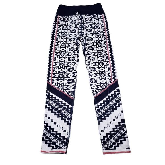 READ Free People Movement Women's Myoko Jacquard Base Leggings Size M/L Navy - Picture 3 of 12